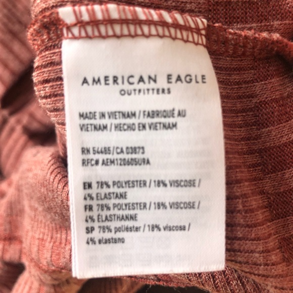 ❤️American Eagle Ribbed Sleeveless Top Maroon Mock Neck Size Medium - Picture 4 of 4